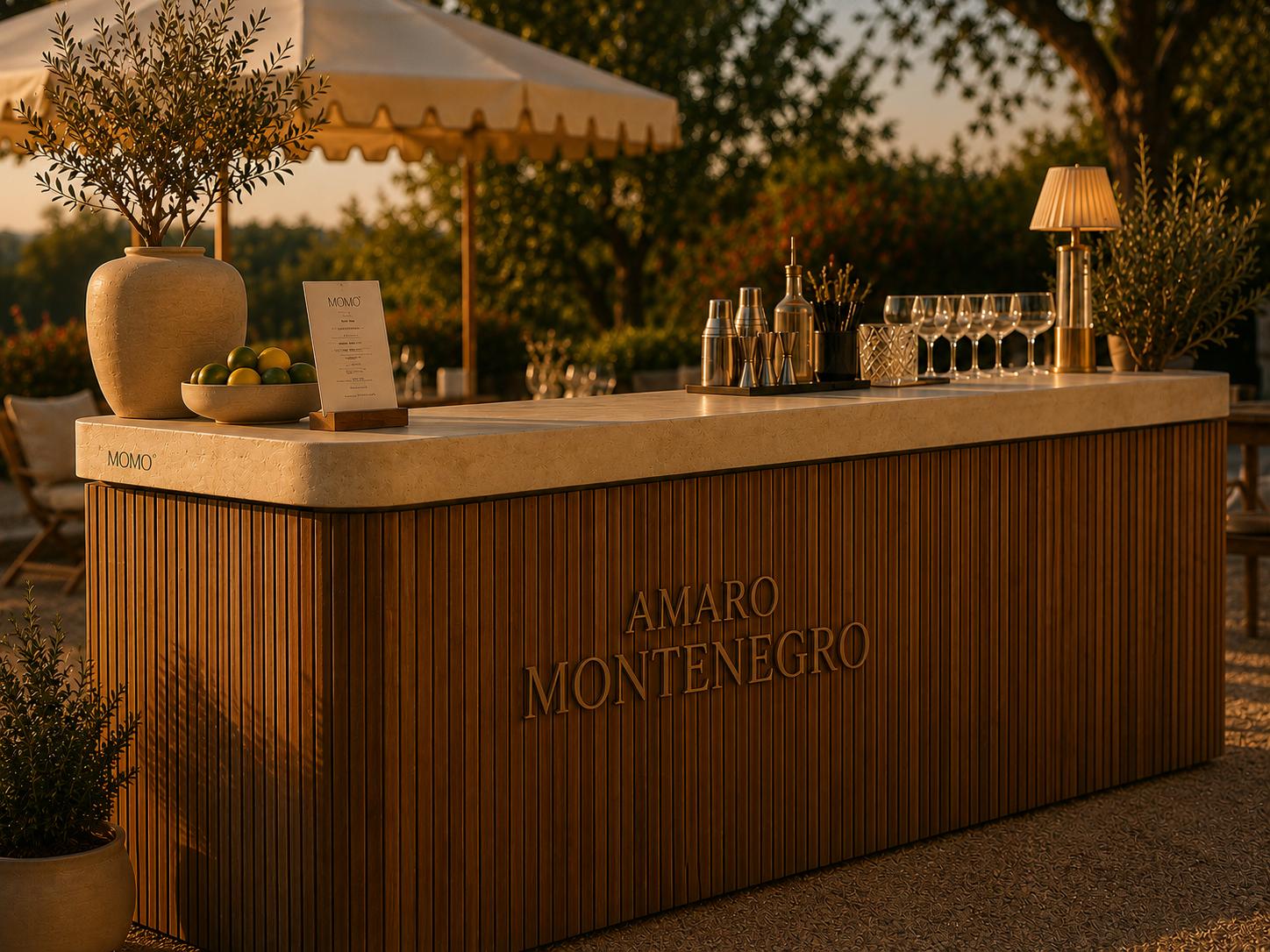 Event bar met Amaro Montenegro branding